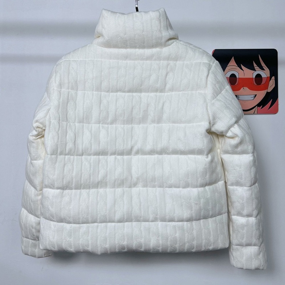 Ralph Lauren White Cable Knit Down Jacket - Picture 2 of 6